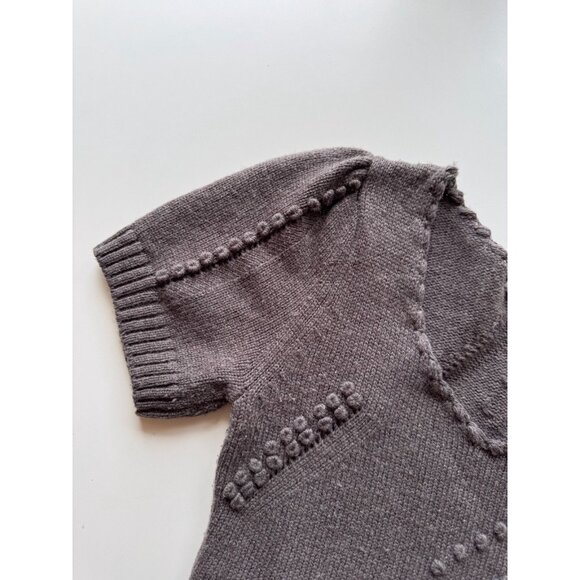 COMPTOIR DES COTONNIERS Farah Taupe Wool Knit Cotton Gauze Empire Dress, Size M - Picture 8 of 14